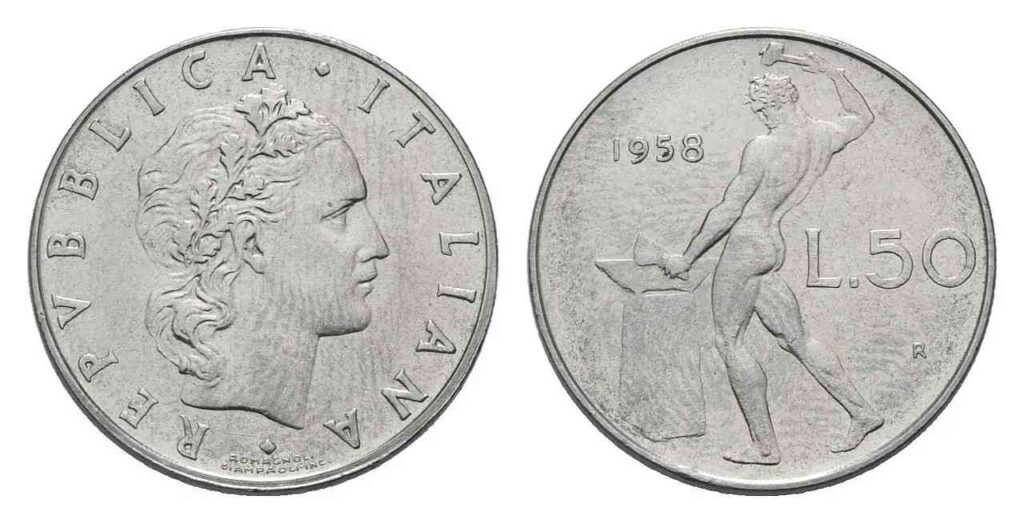 50 lire of 1958